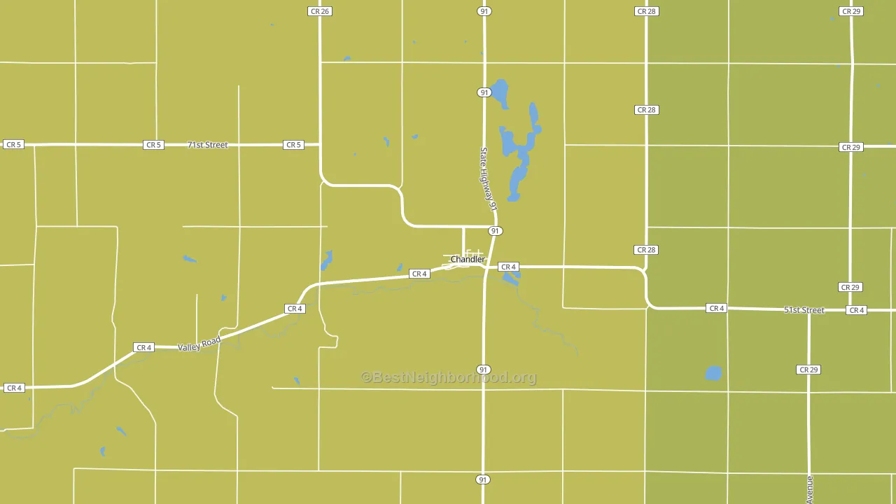 Chandler, MN block-group voter-turnout map