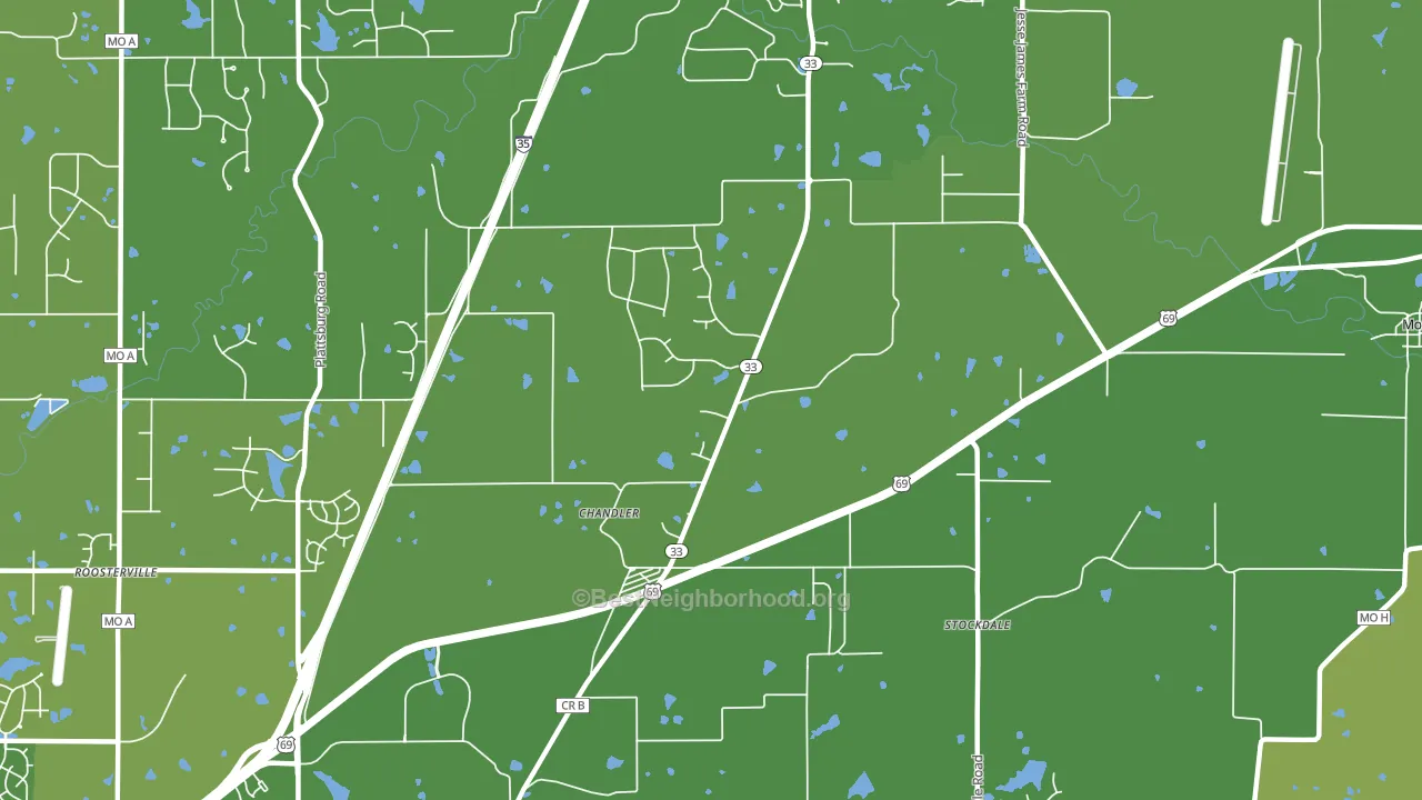 Chandler, MO block-group voter-turnout map
