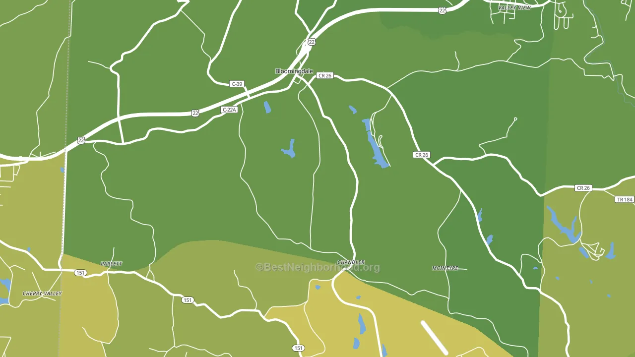 Chandler, OH block-group voter-turnout map