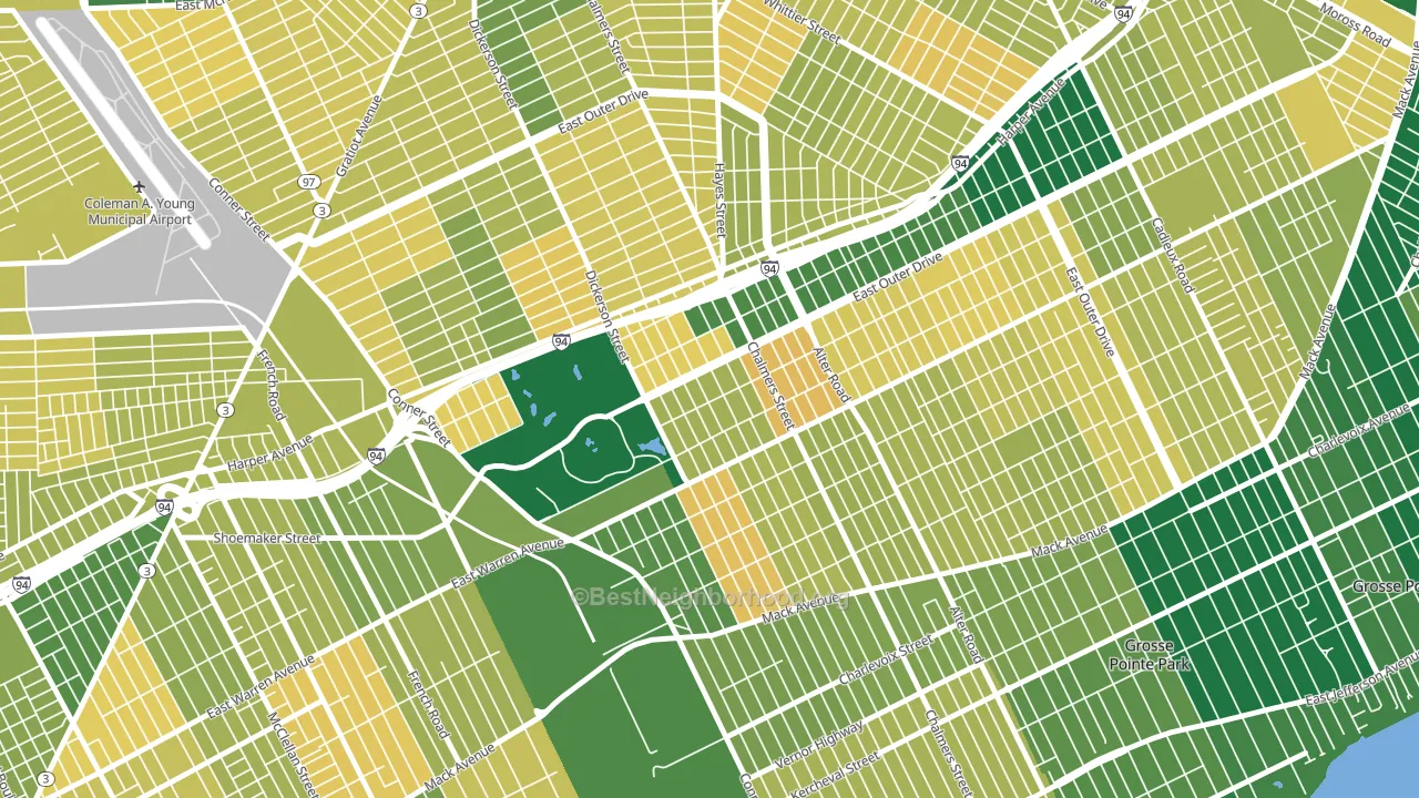 Chandler Park, Detroit, MI block-group voter-turnout map