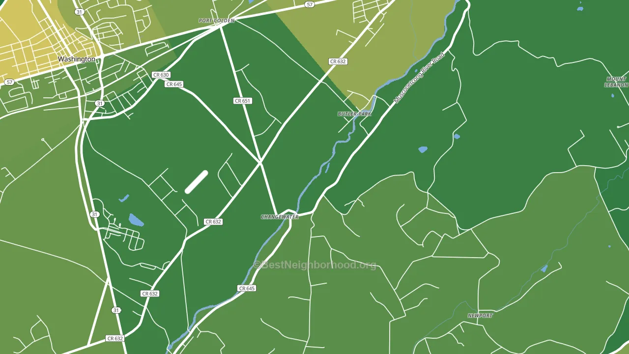Changewater, NJ block-group voter-turnout map