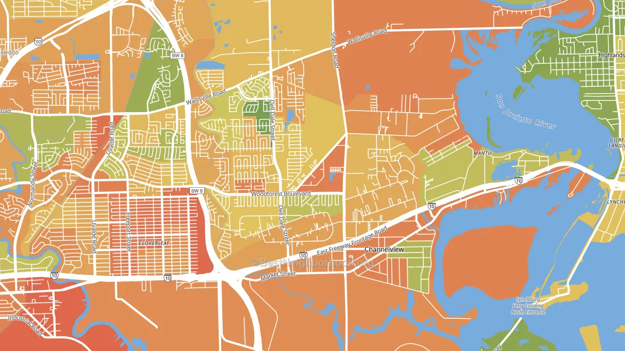 Channelview, TX block-group voter-turnout map