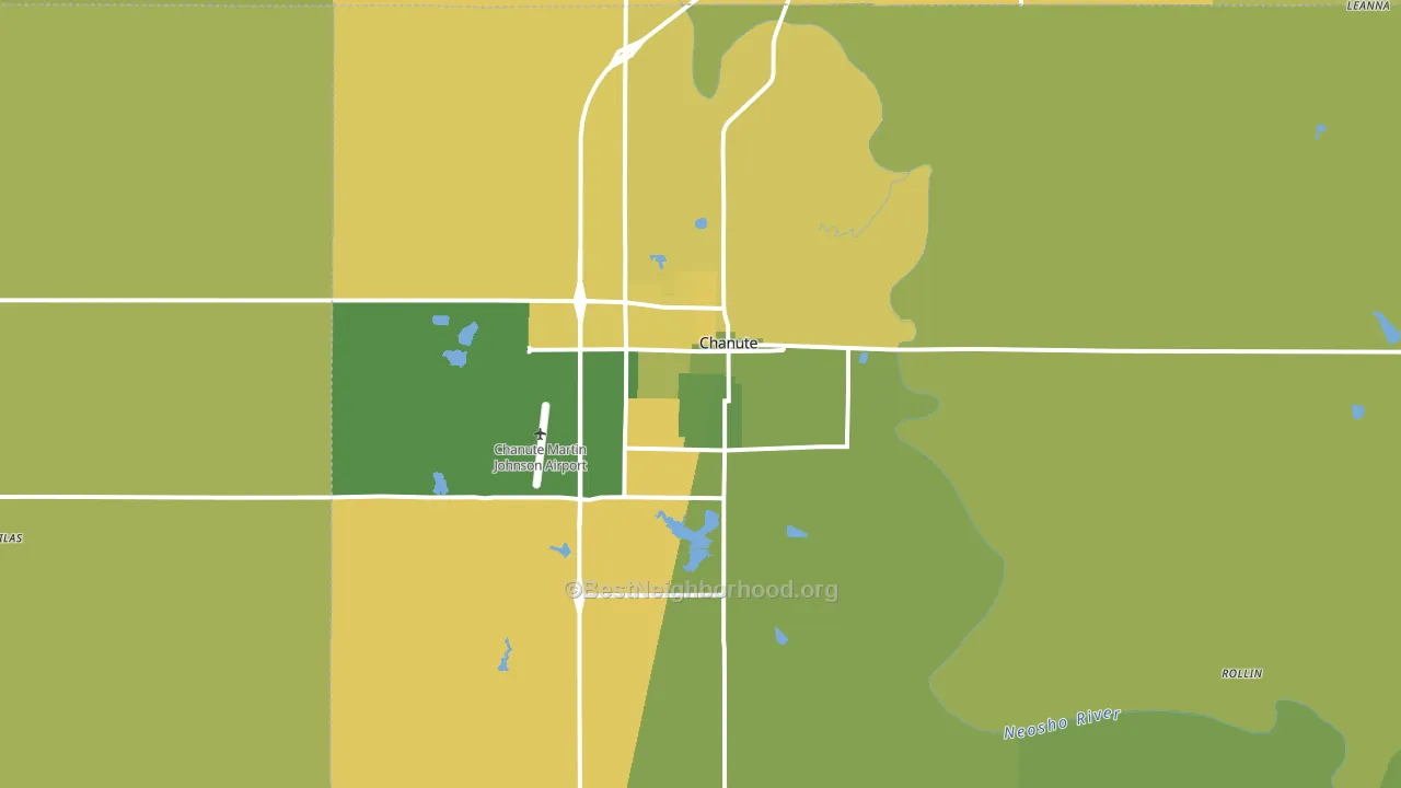 Chanute, KS block-group voter-turnout map