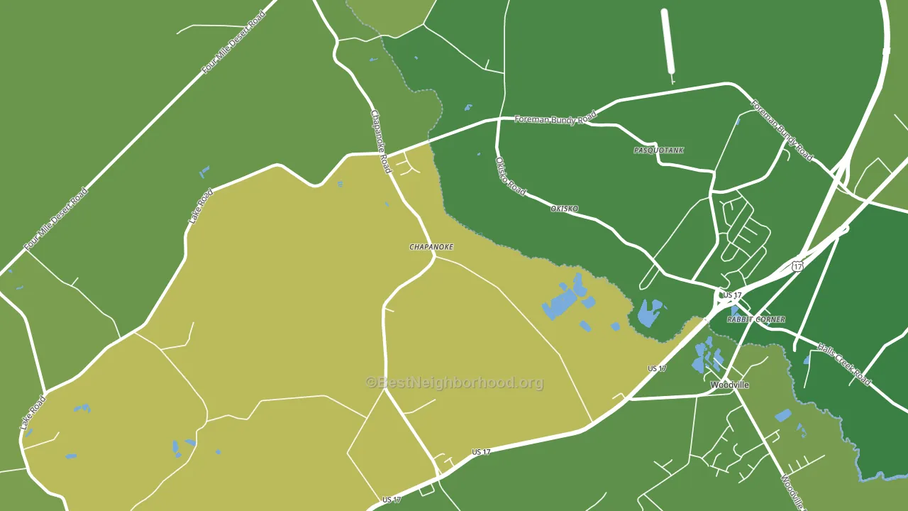 Chapanoke, NC block-group voter-turnout map
