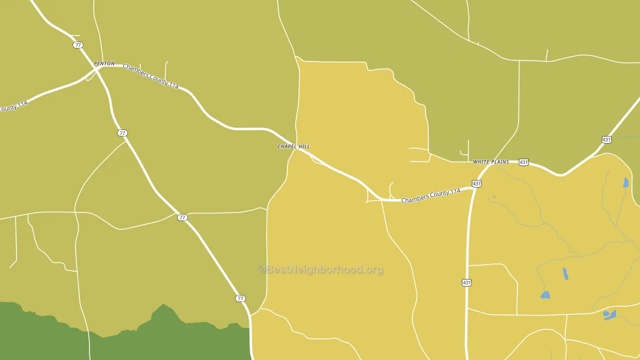 Chapel Hill, AL block-group voter-turnout map