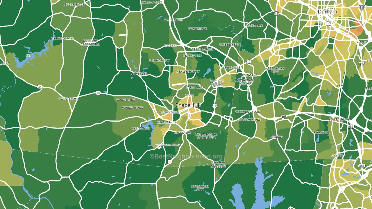 Chapel Hill, NC block-group voter-turnout map