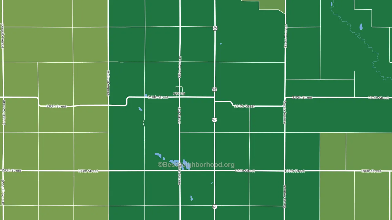 Chapin, IA block-group voter-turnout map