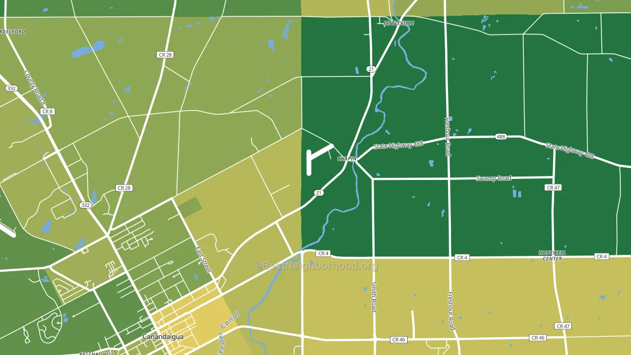 Chapin, NY block-group voter-turnout map