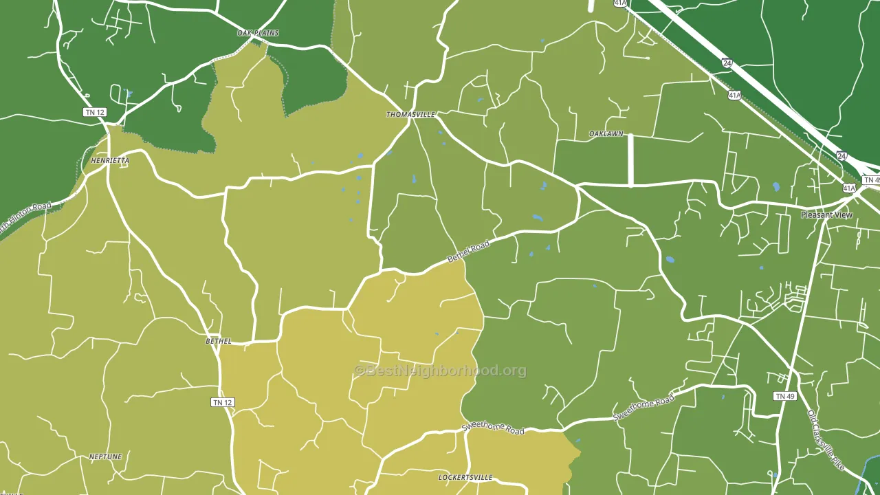 Chapmansboro, TN block-group voter-turnout map