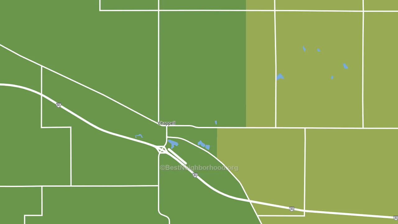 Chappell, NE block-group voter-turnout map