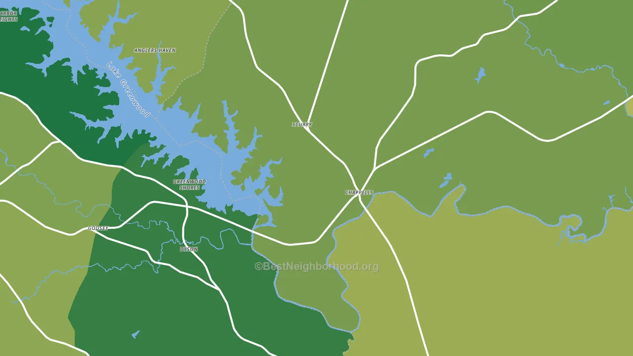 Chappells, SC block-group voter-turnout map