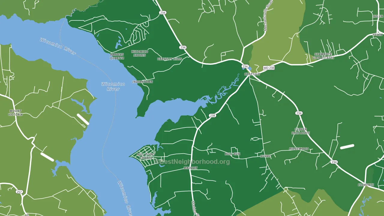 Chaptico, MD block-group voter-turnout map