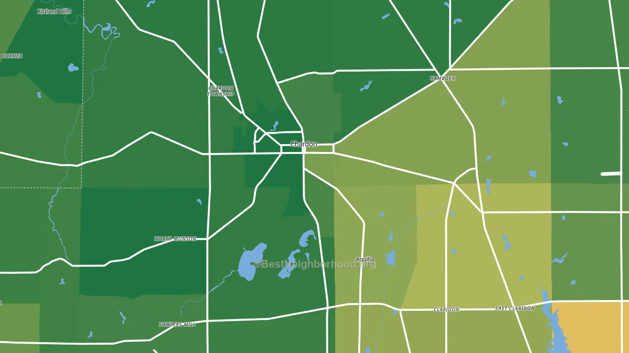 Chardon, OH block-group voter-turnout map