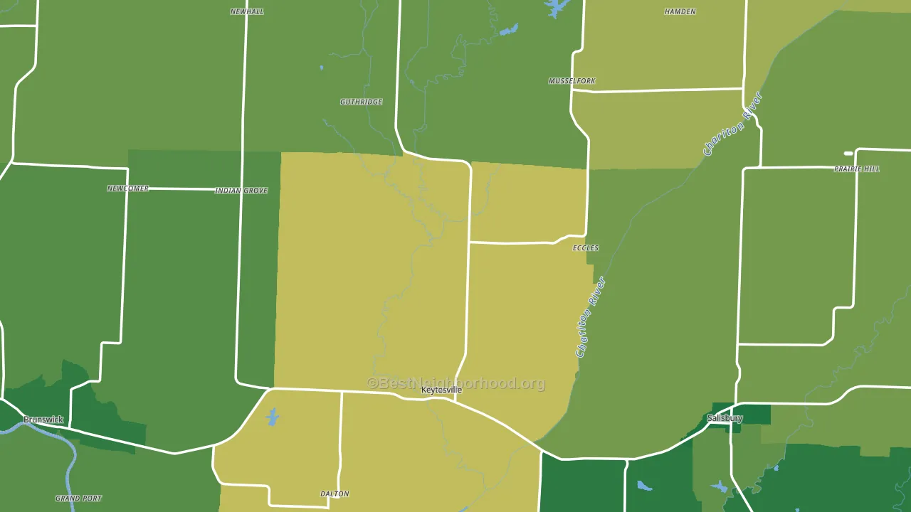 Chariton County, MO block-group voter-turnout map