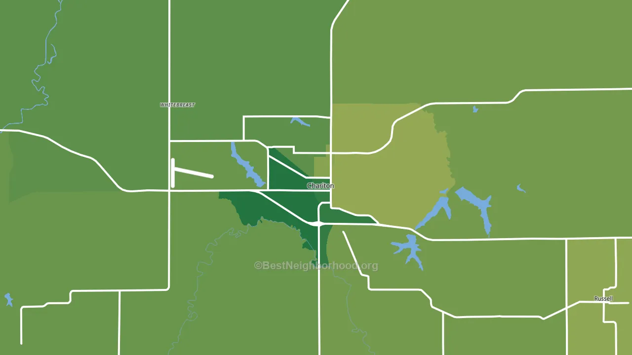 Chariton, IA block-group voter-turnout map