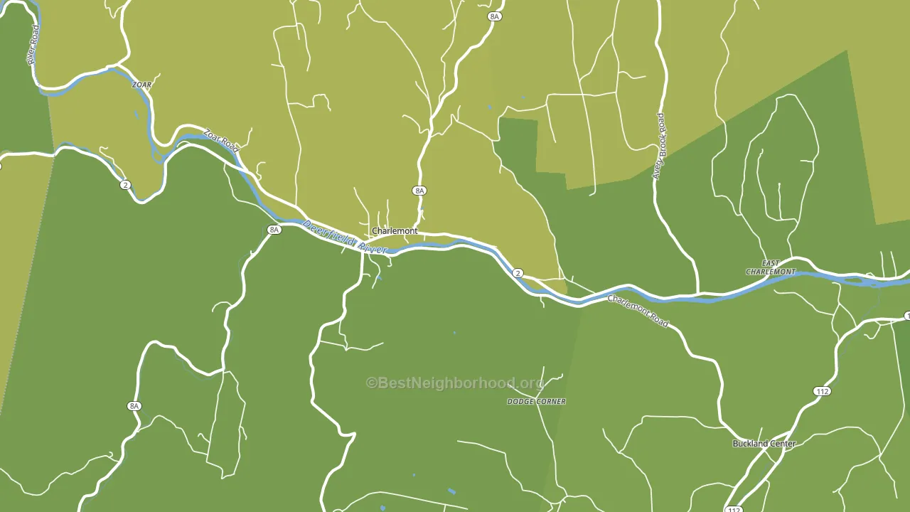 Charlemont, MA block-group voter-turnout map