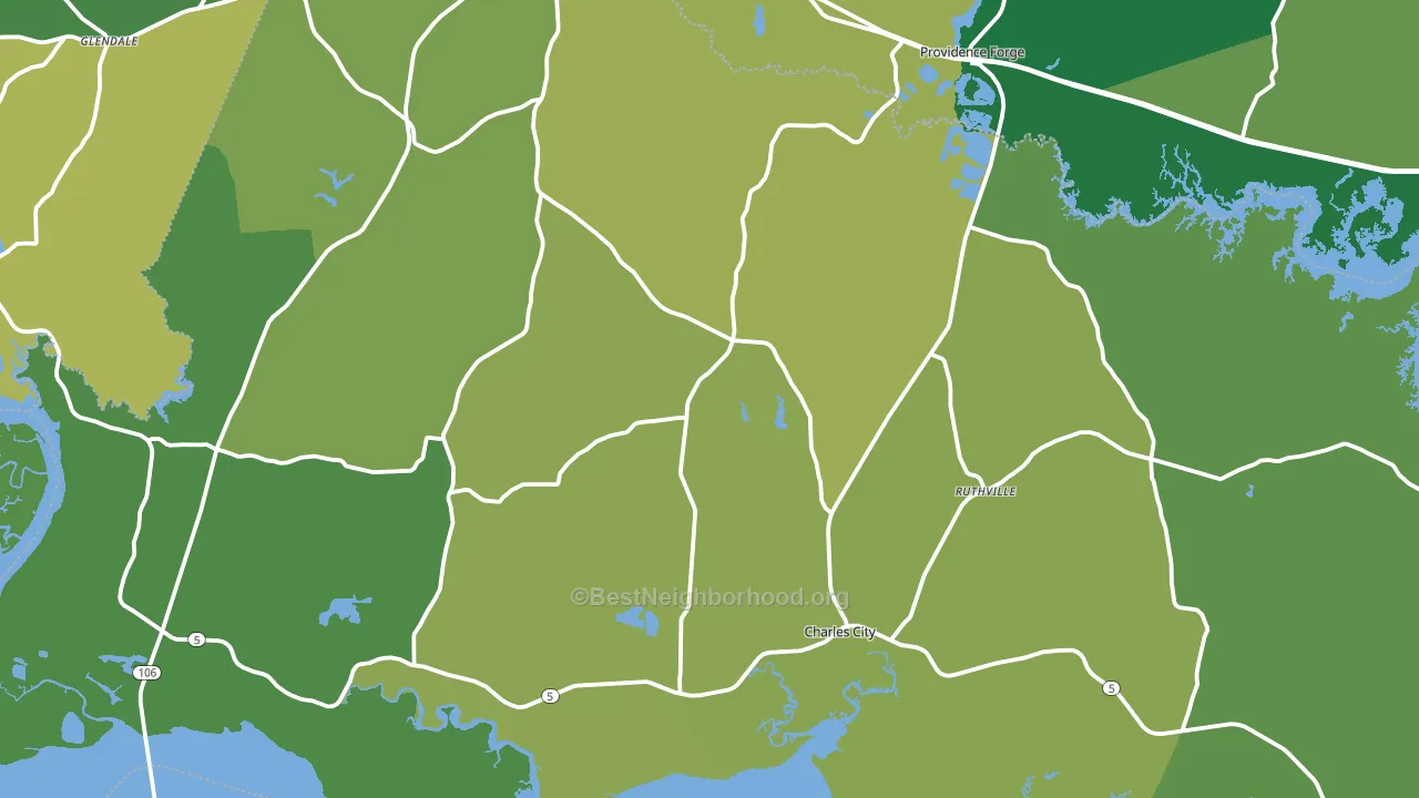 Charles City County, VA block-group voter-turnout map