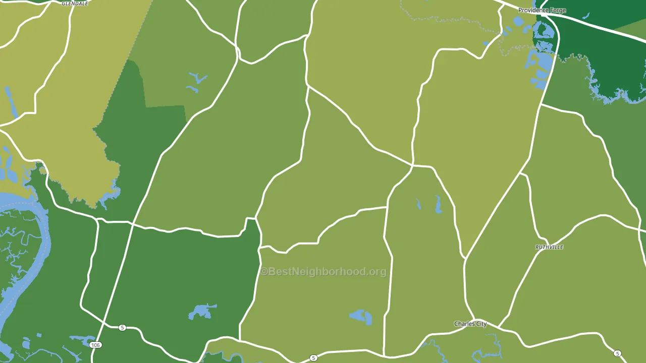 Charles City, VA block-group voter-turnout map