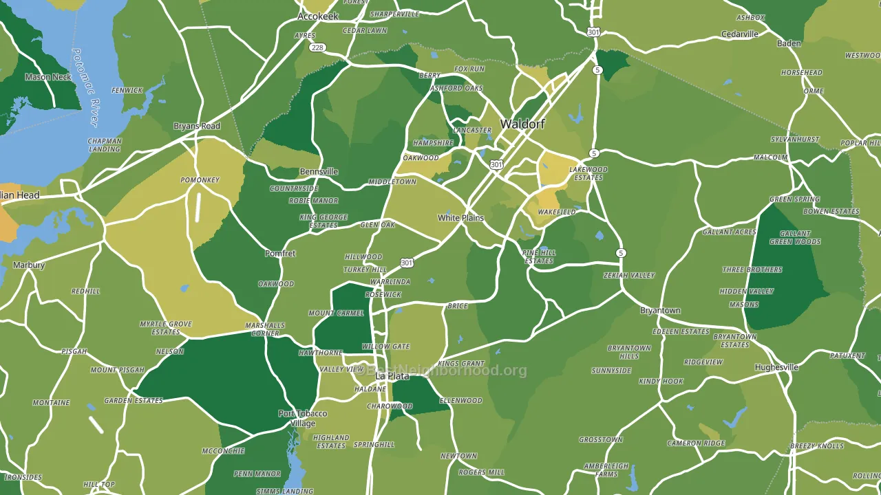 Charles County, MD block-group voter-turnout map