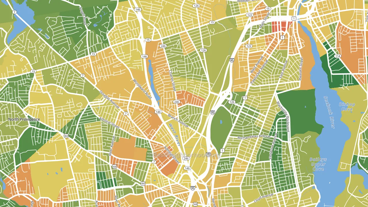 Charles, Providence, RI block-group voter-turnout map