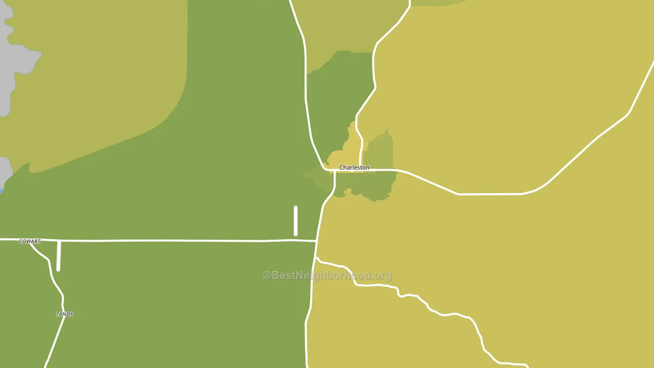 Charleston, MS block-group voter-turnout map