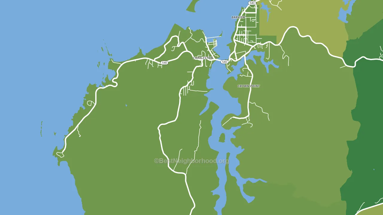 Charleston, OR block-group voter-turnout map