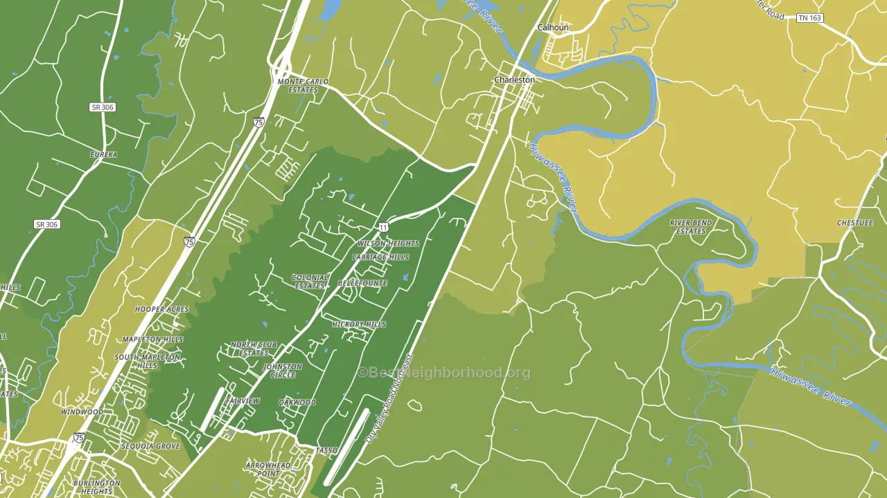 Charleston, TN block-group voter-turnout map