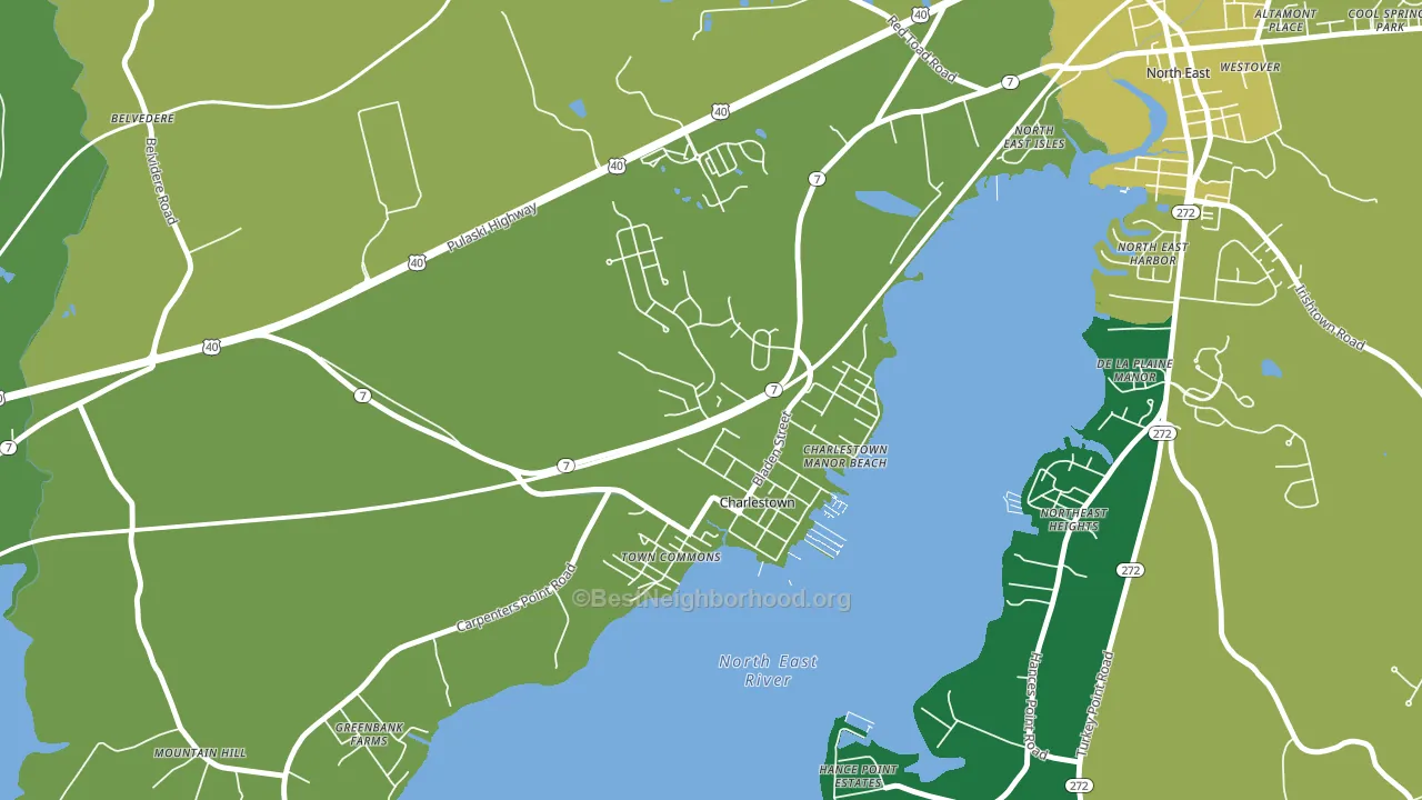 Charlestown, MD block-group voter-turnout map