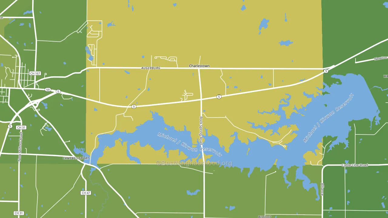 Charlestown, OH block-group voter-turnout map