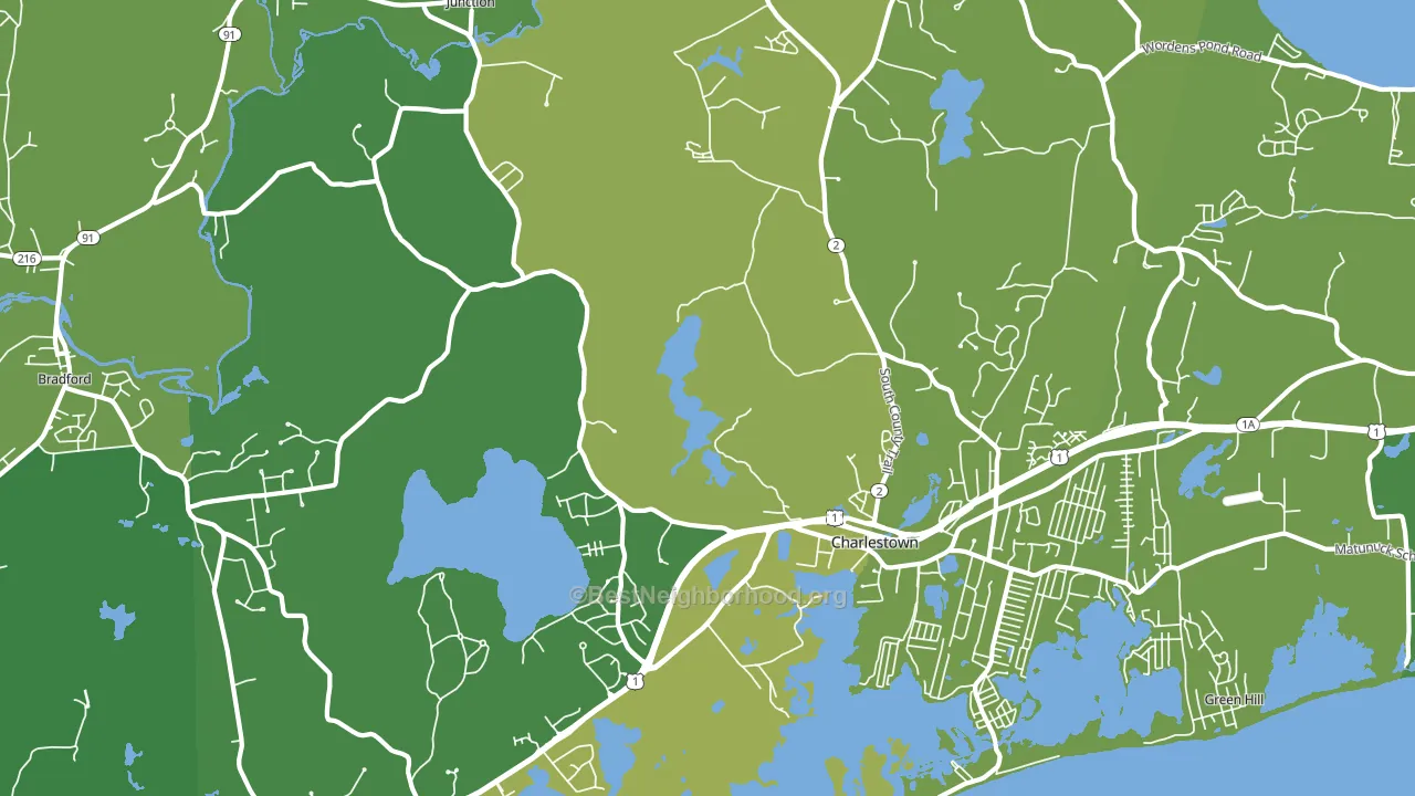Charlestown, RI block-group voter-turnout map