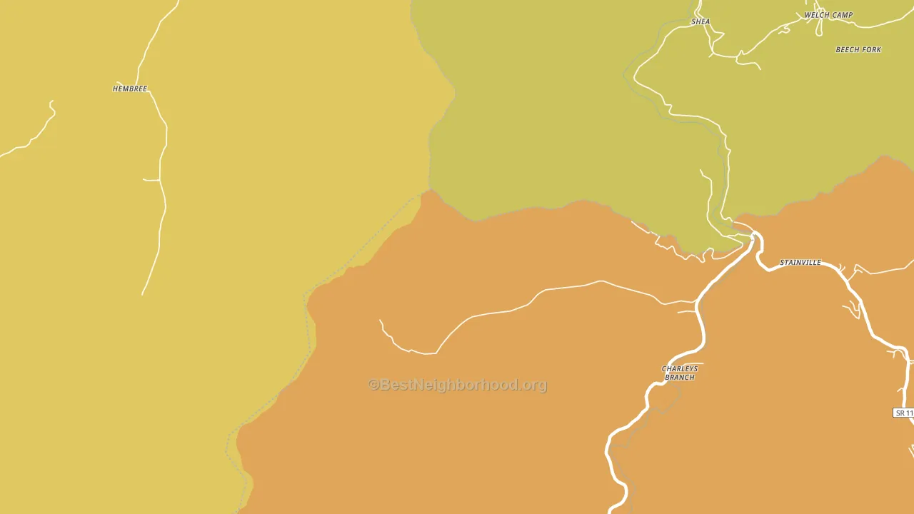 Charleys Branch, TN block-group voter-turnout map