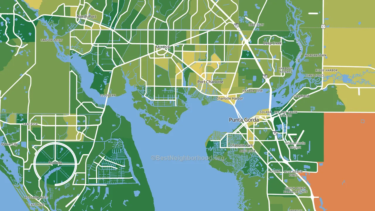 Charlotte County, FL block-group voter-turnout map