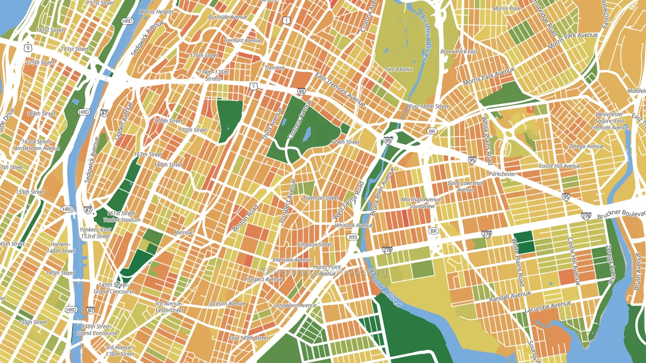 Charlotte Gardens, Bronx, NY block-group voter-turnout map