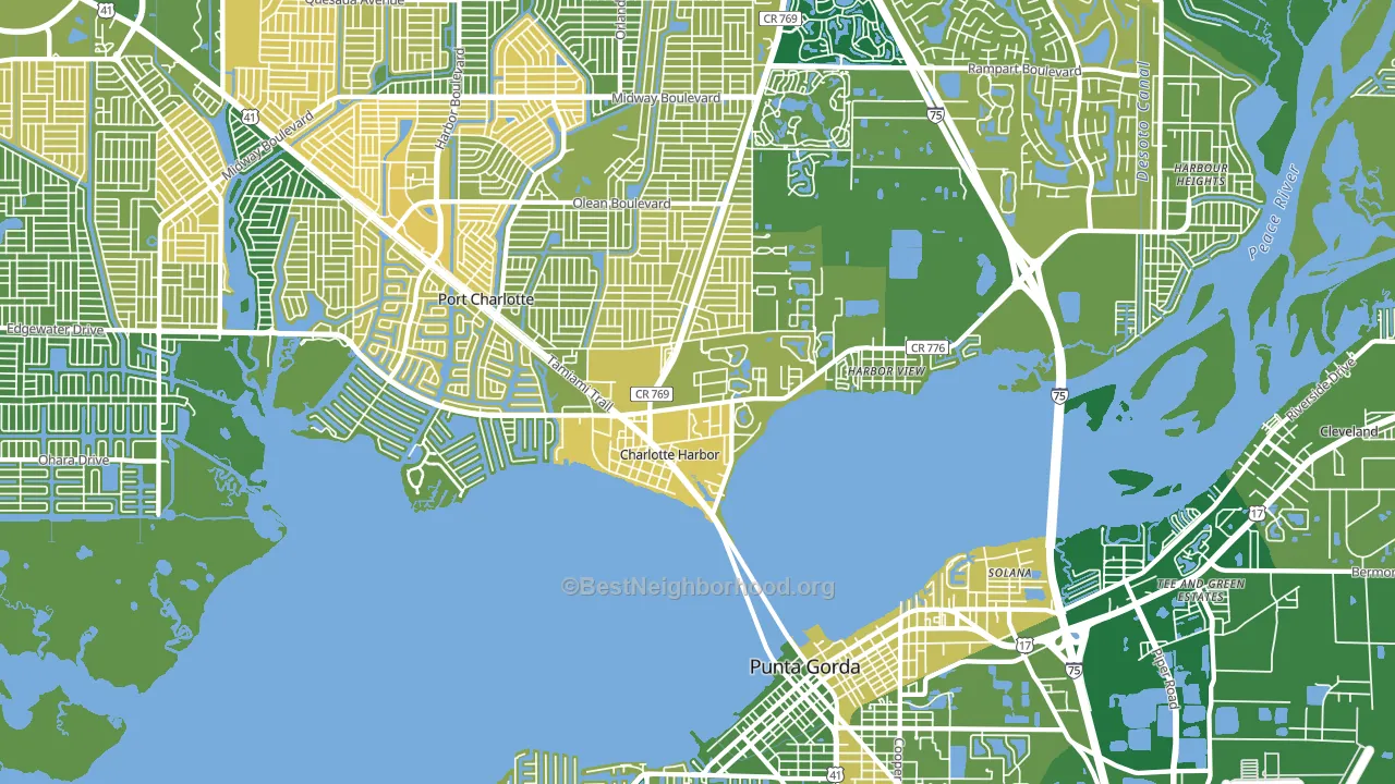 Charlotte Harbor, FL block-group voter-turnout map
