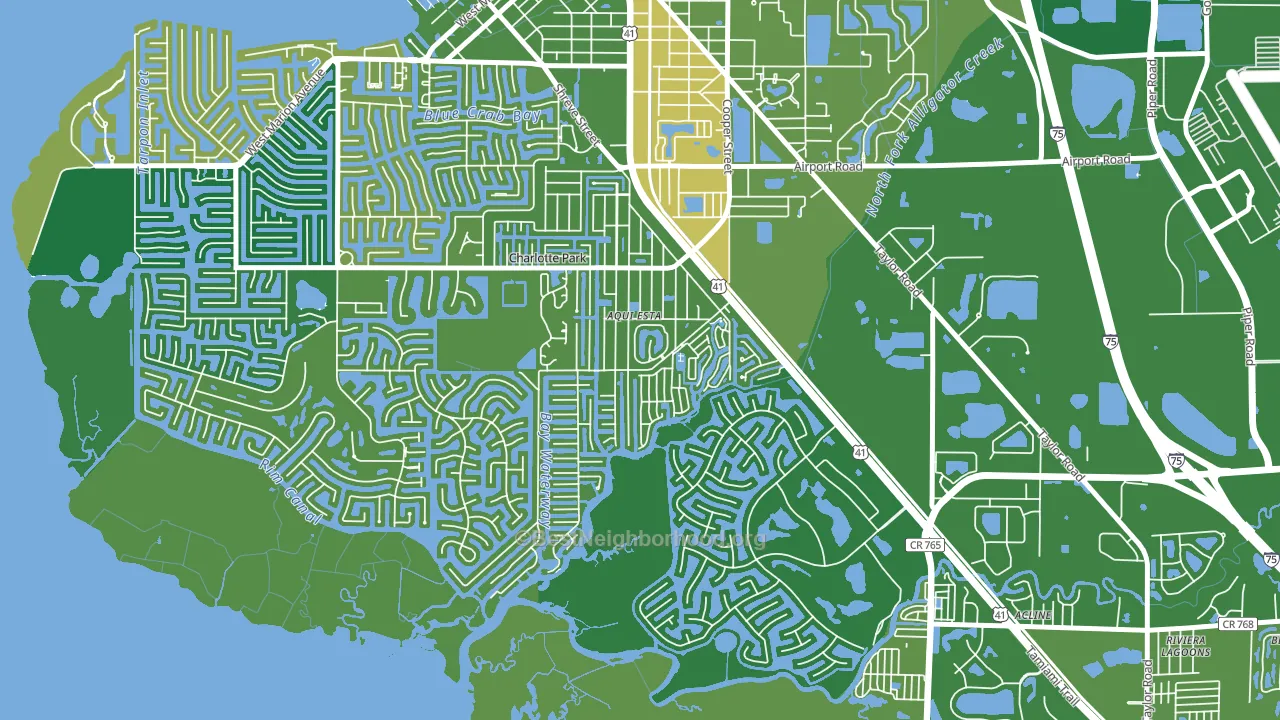 Charlotte Park, FL block-group voter-turnout map