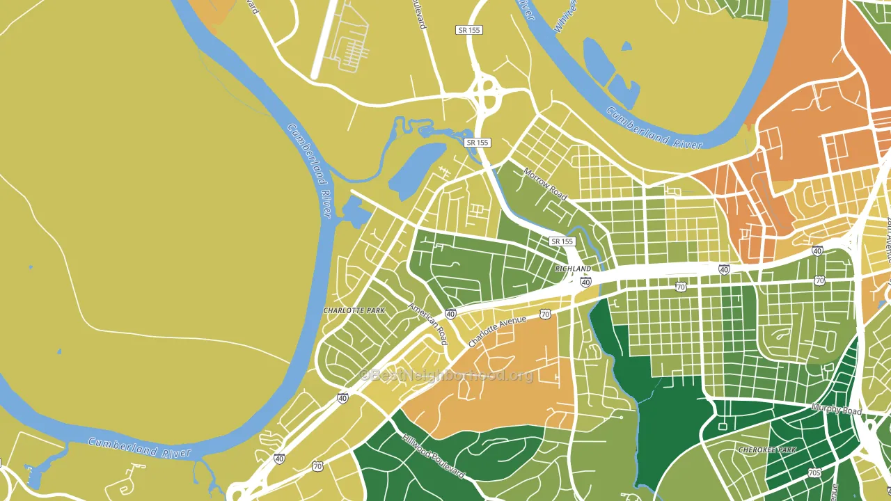 Charlotte Park, Nashville, TN block-group voter-turnout map