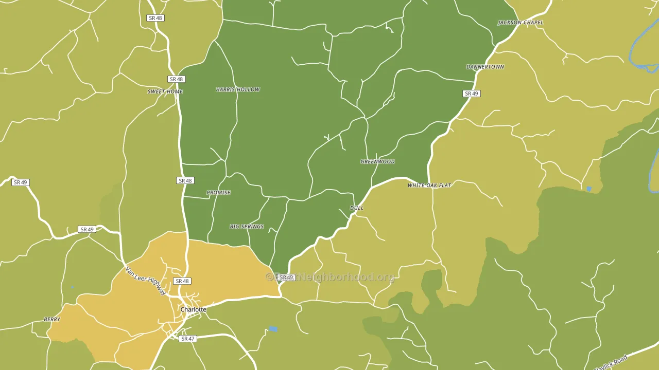 Charlotte, TN block-group voter-turnout map