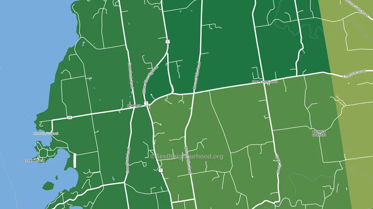 Charlotte, VT block-group voter-turnout map