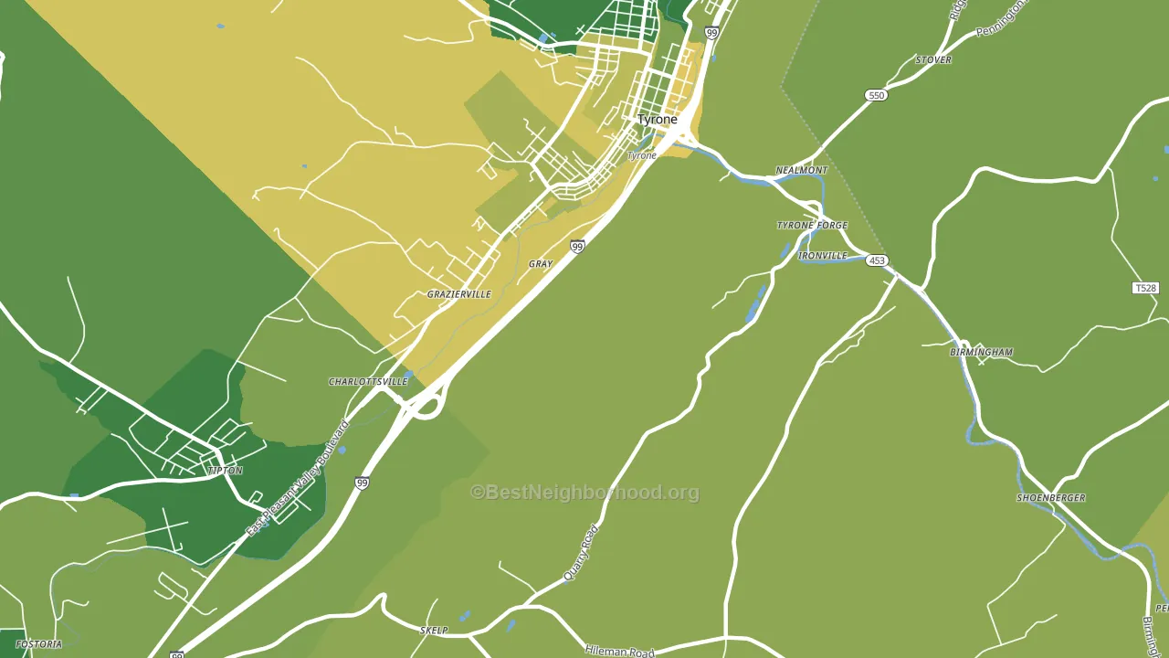 Charlottsville, PA block-group voter-turnout map
