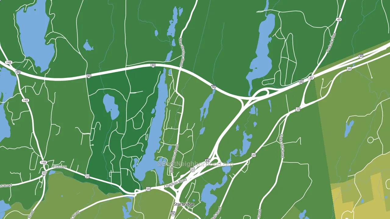 Charlton City, MA block-group voter-turnout map
