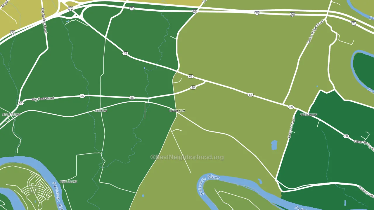 Charlton, MD block-group voter-turnout map