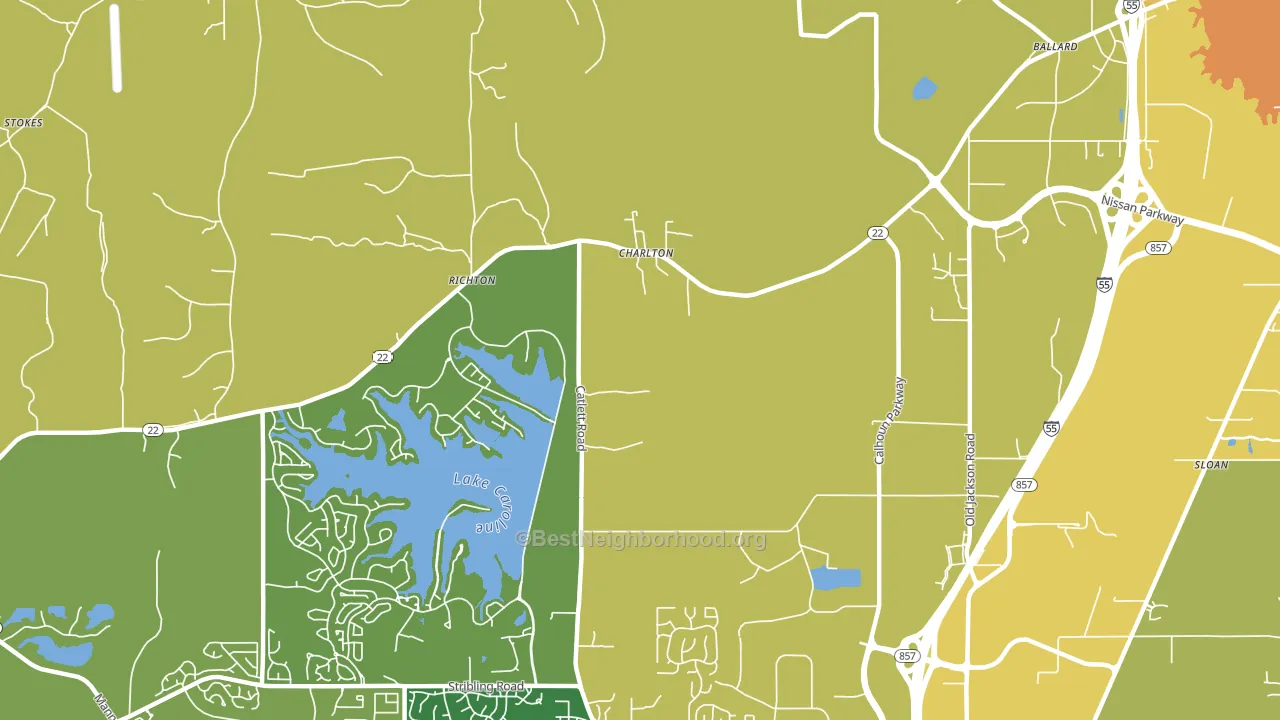 Charlton, MS block-group voter-turnout map