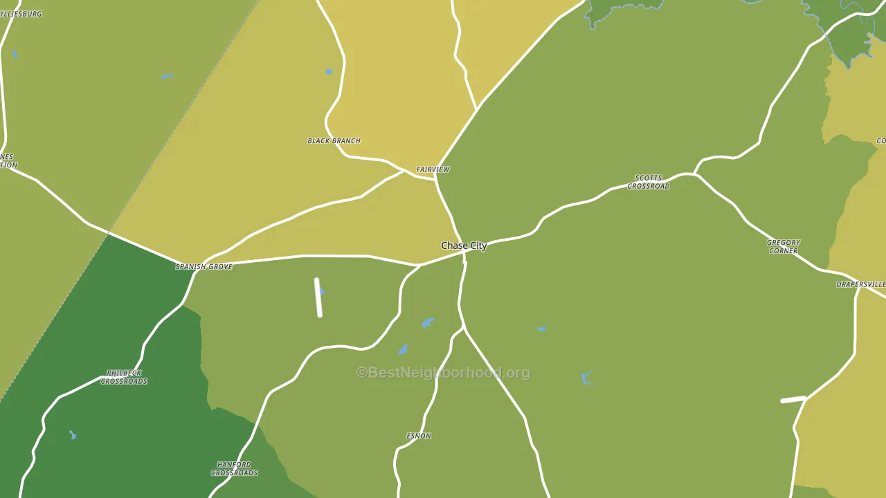 Chase City, VA block-group voter-turnout map