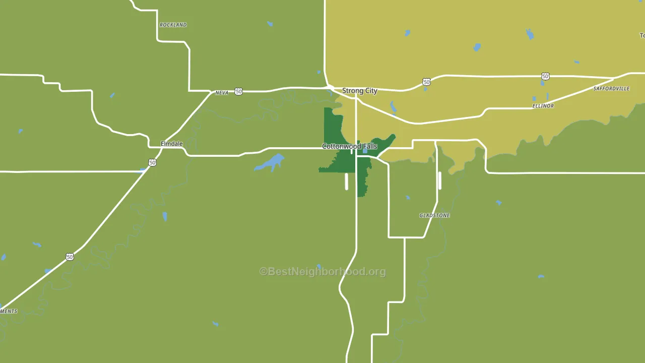 Chase County, KS block-group voter-turnout map