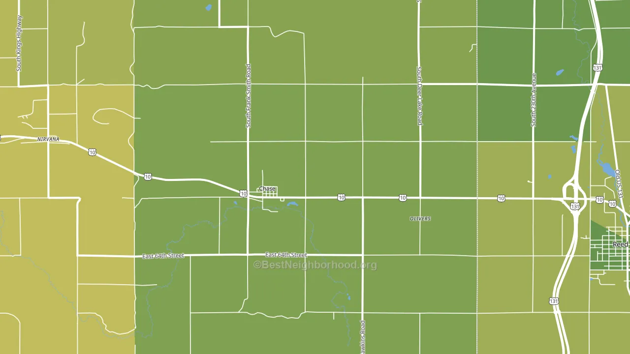 Chase, MI block-group voter-turnout map