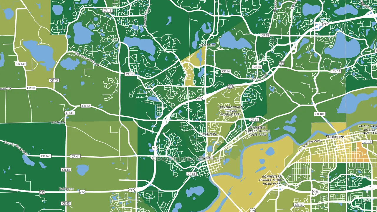 Chaska, MN block-group voter-turnout map