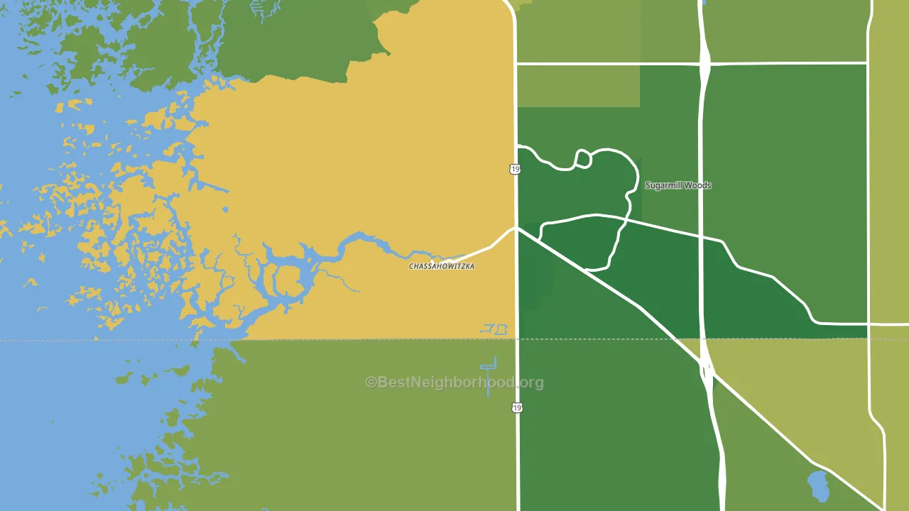 Chassahowitzka, FL block-group voter-turnout map
