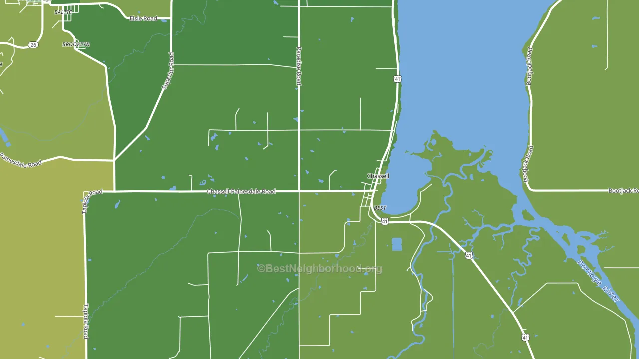Chassell, MI block-group voter-turnout map