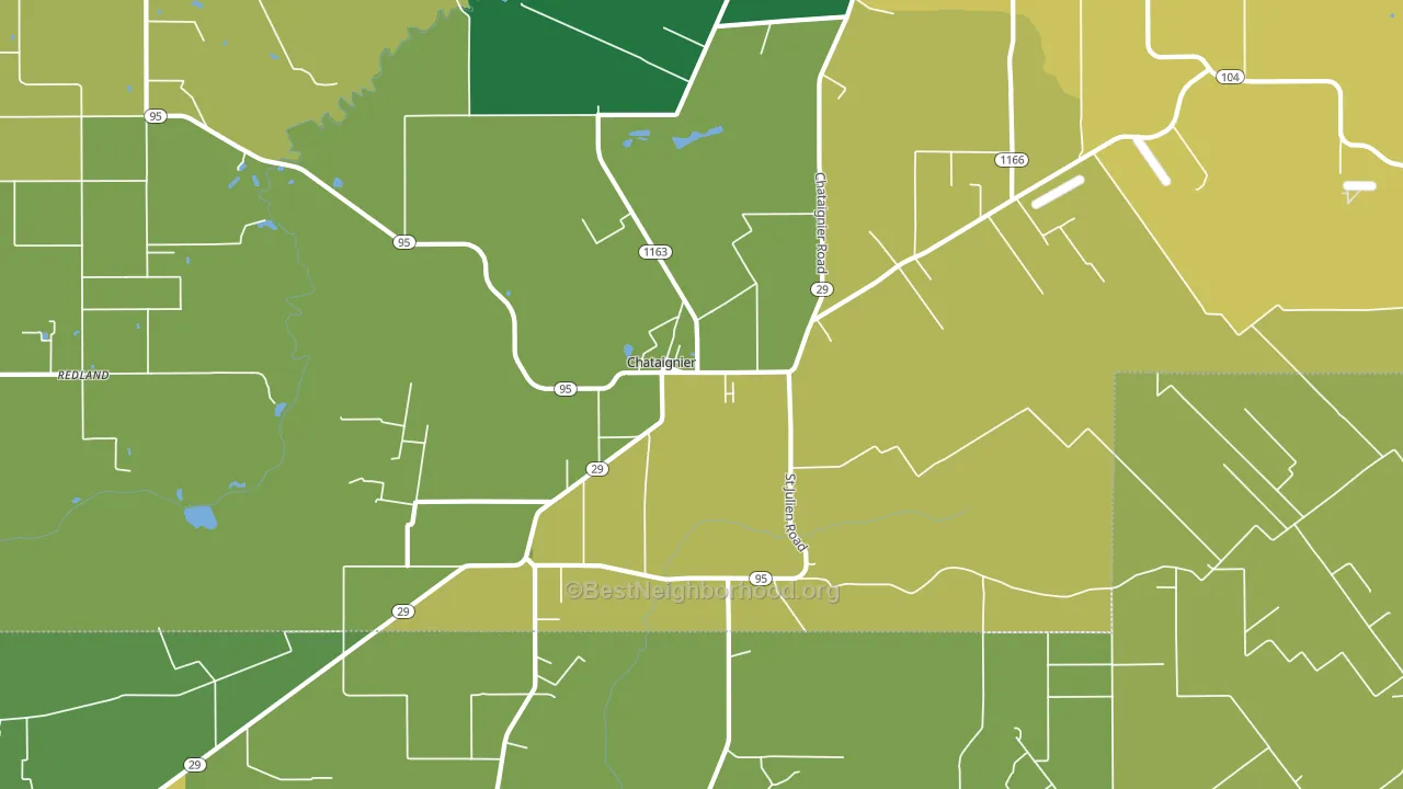 Chataignier, LA block-group voter-turnout map