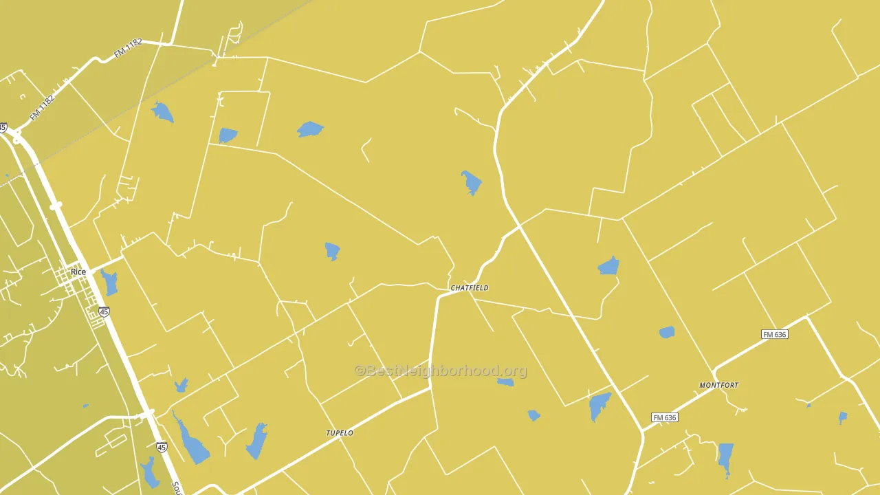 Chatfield, TX block-group voter-turnout map